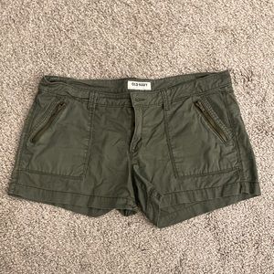 OLD NAVY army green zipper shorts